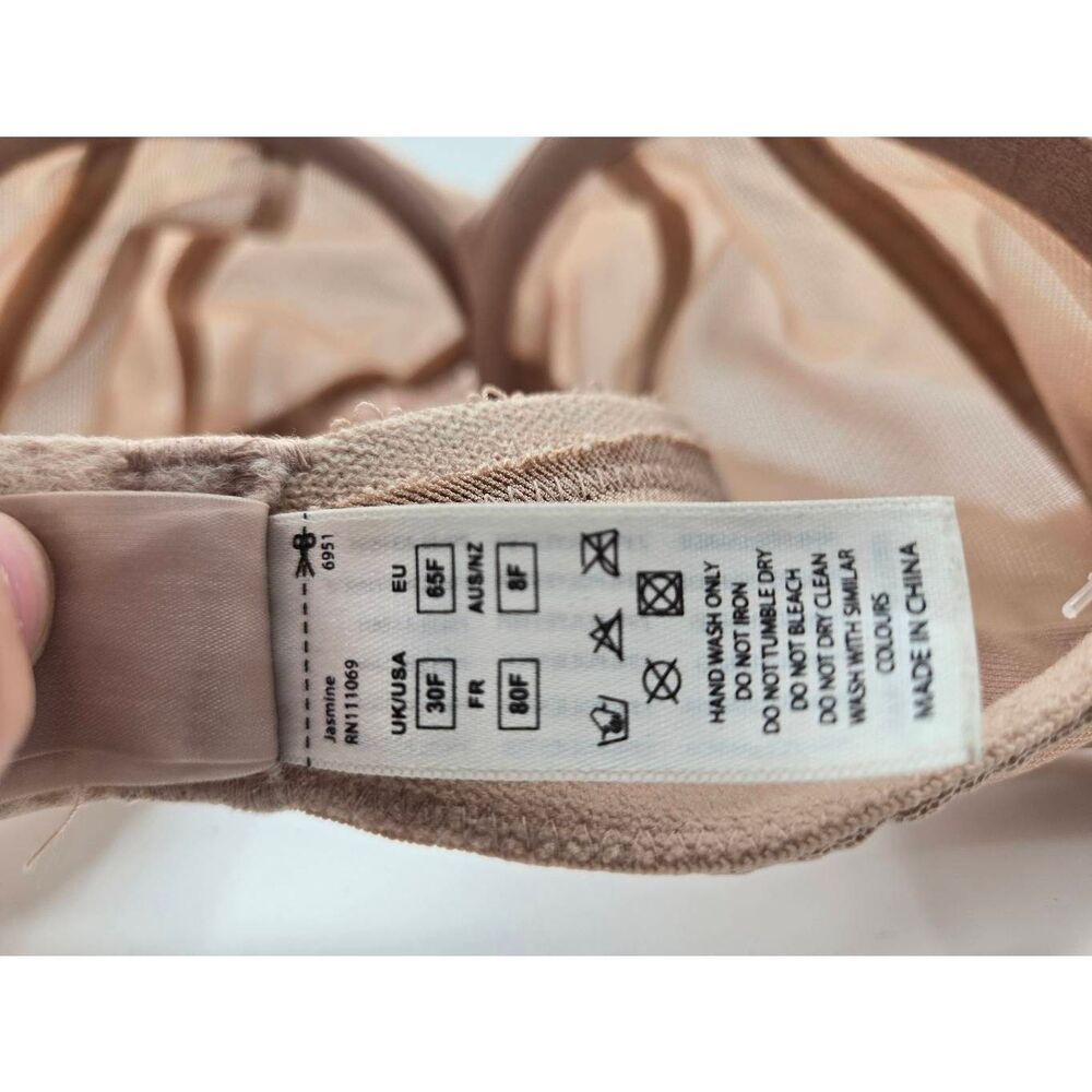 Panache Jasmine Underwired Balcony Bra Size 30F Women's Beige - Picture 7 of 8